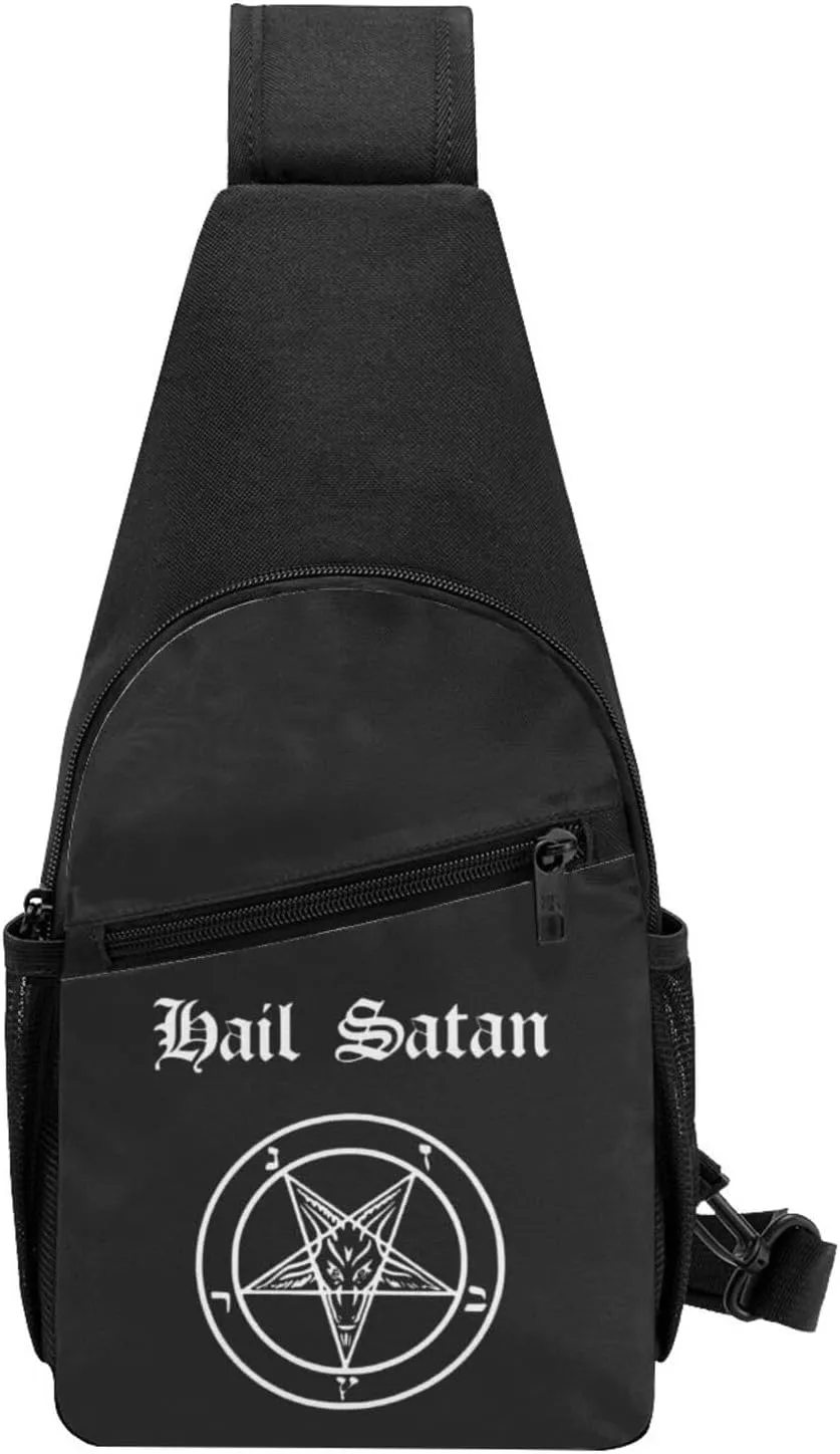 Hail Satan Satanic Pentagram Adjustable Fanny Pack Waist Bag For Travel Sports