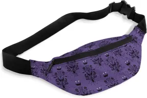 Halloween Fanny Pack for Running Waist Pack for Women and Men, Haunted Ghost House Mansion Spider Waterproof Crossbody Pocket Belt Bag with Adjustable Strap Bum Bag for Sports Travel Hiking Cycling