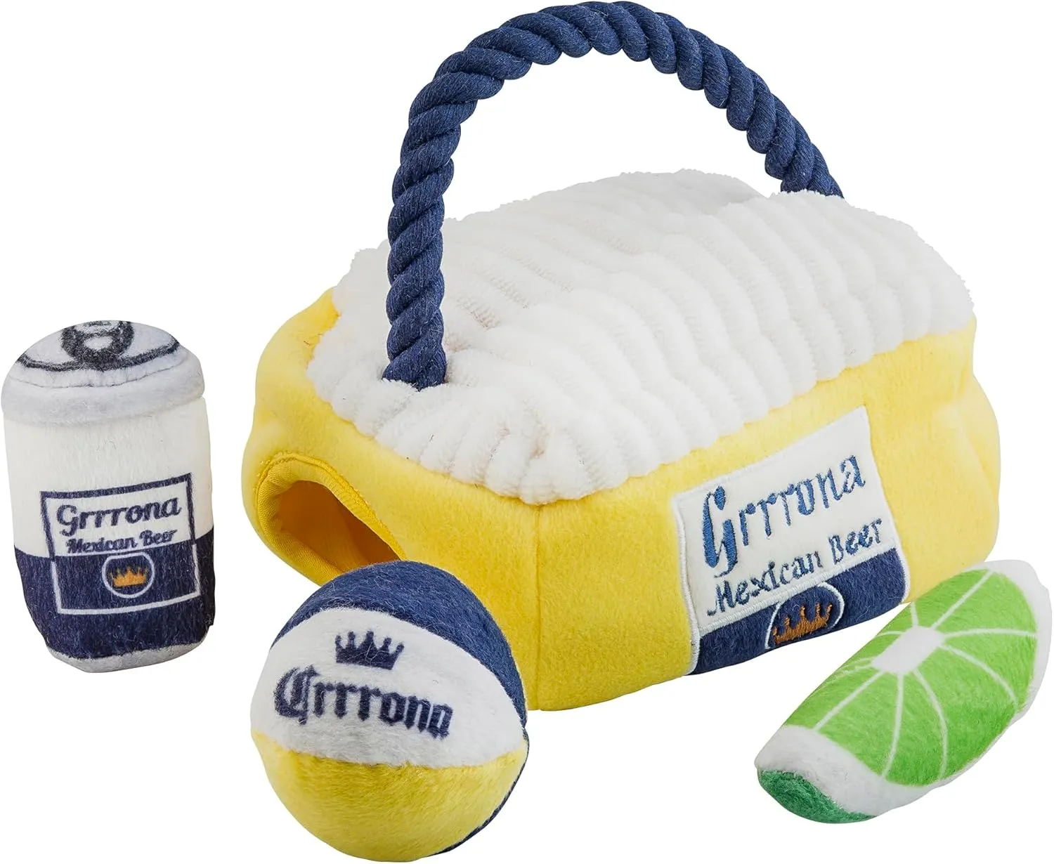 Haute Diggity Dog Grrrona Cooler Activity House, Plush Designer Dog Toys with Interactive Squeaker, Stimulating Pet Enrichment, Machine-Washable & Safe Materials for All Breeds, One Size