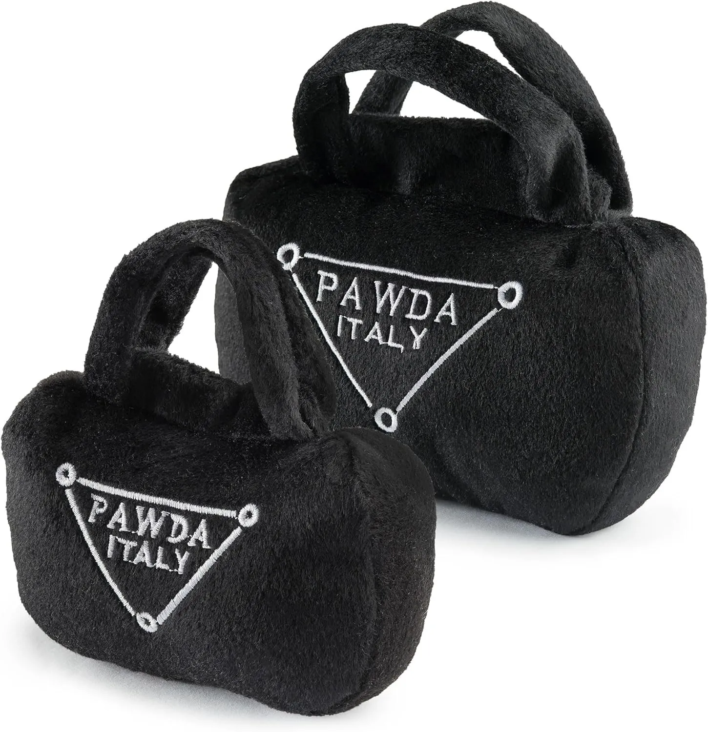 Haute Diggity Dog Pawda Handbag, Plush Designer Dog Toys with Interactive Squeaker, Stimulating Pet Enrichment, Machine-Washable & Safe Materials for All Breeds, Size Medium