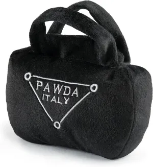 Haute Diggity Dog Pawda Handbag, Plush Designer Dog Toys with Interactive Squeaker, Stimulating Pet Enrichment, Machine-Washable & Safe Materials for All Breeds, Size Medium