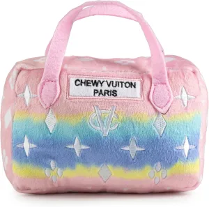 Haute Diggity Dog Pink Ombre Chewy Vuiton Handbag, Plush Designer Dog Toys with Interactive Squeaker, Stimulating Pet Enrichment, Machine-Washable & Safe Materials for All Breeds, Size Medium