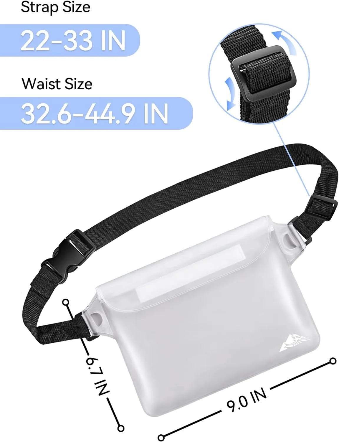 HEETA Waterproof Fanny Pack, Waterproof Pouch Dry Bag 2/3/4 Pack for Phone, Adjustable Waist Strap and Screen Touch Sensitive for Swimming Kayaking Boating Beach Fishing Diving Surfing Accessories
