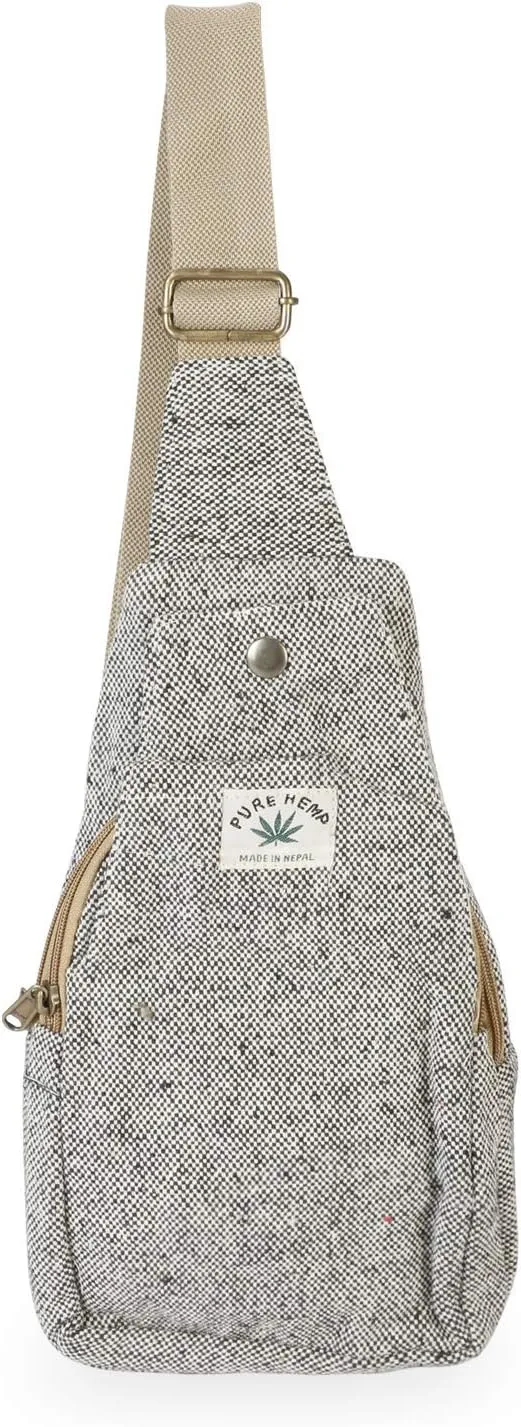 Hemp Sling Backpack- Hemp Cross body Bag- Hemp Shoulder Backpack Adjustable Strap for Men & Women