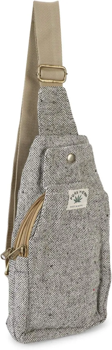 Hemp Sling Backpack- Hemp Cross body Bag- Hemp Shoulder Backpack Adjustable Strap for Men & Women