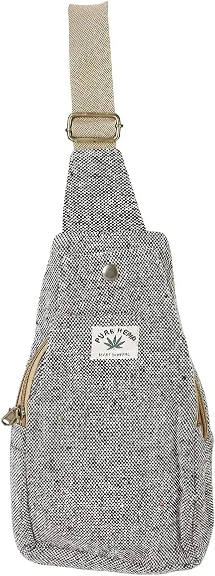 Hemp Sling Backpack- Hemp Cross body Bag- Hemp Shoulder Backpack Adjustable Strap for Men & Women