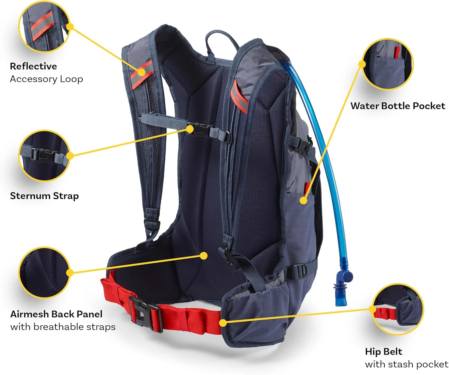High Sierra Hydrahike 2.0 Hydration Backpack with 2L Water Bladder for Running, Hiking, Camping, or Cycling