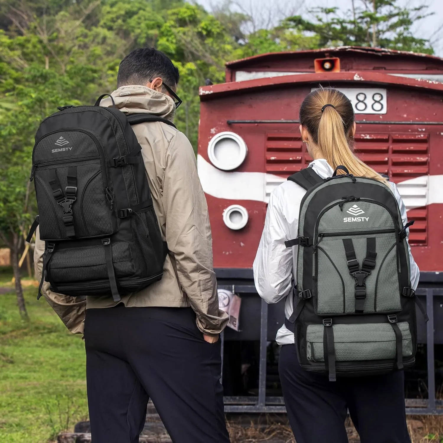 Hiking Backpack, 30L/40L/50L Expandable Hiking Backpack for Men and Women, Travel Backpack Flight Approved