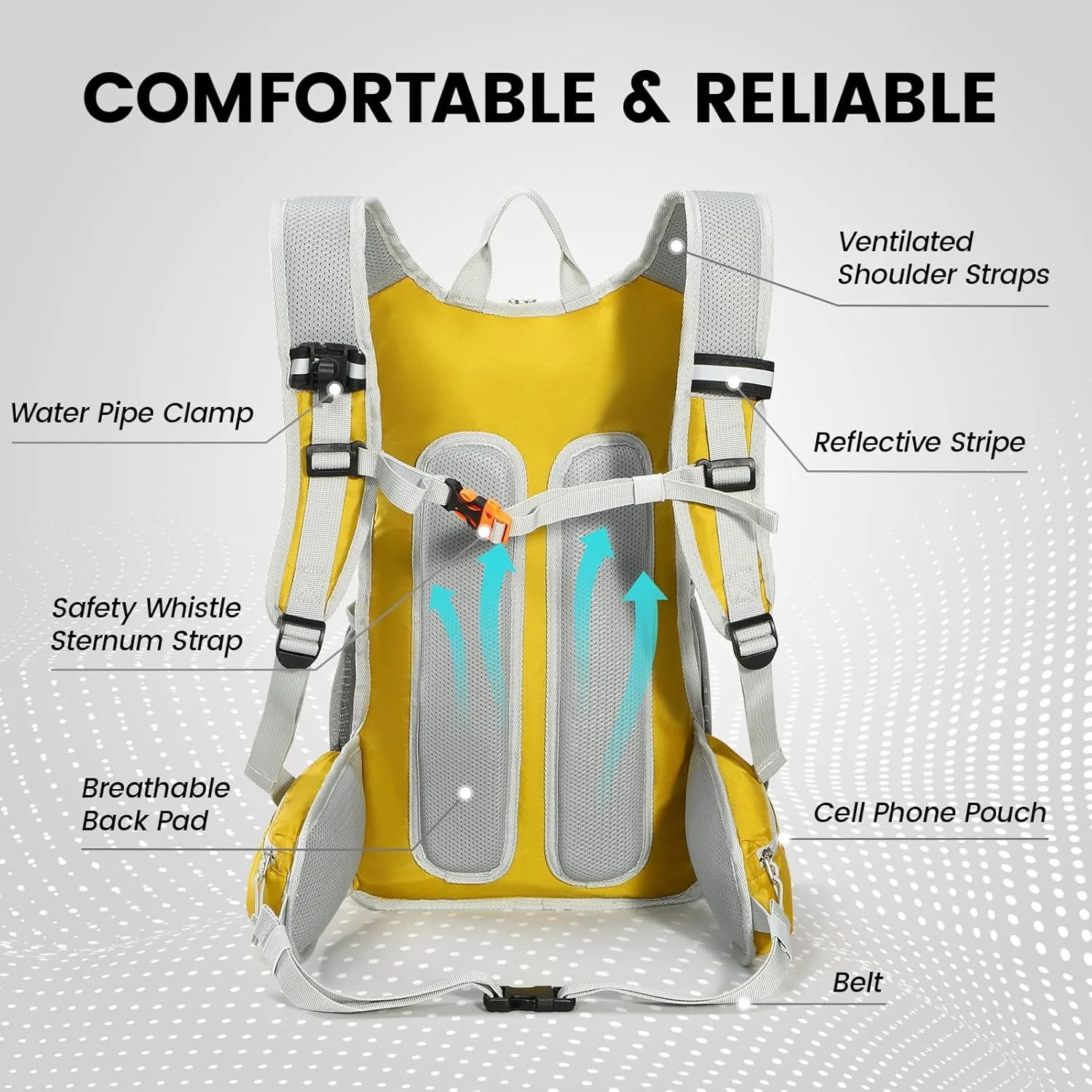 Hiking Backpack with 3L Water Bladder, 18L Hydration Pack Backpack for Women & Men, Lightweight Day Pack, Hydropack for Hiking, Cycling