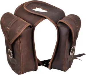 HILASON 6.5" W x 8" H x 3" B Soft Leather Saddle Horn Bag Brown | Saddle Bag | Horse Saddle Bag | Western Saddle Bag | Leather Saddle Bags for Horses | Bike Saddle