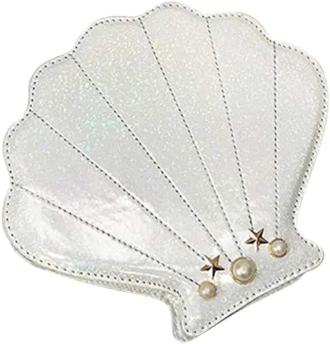 Hologram Laser Shell Shoulder Bags Pearl Cross-body Chain Purse Bags for Womens