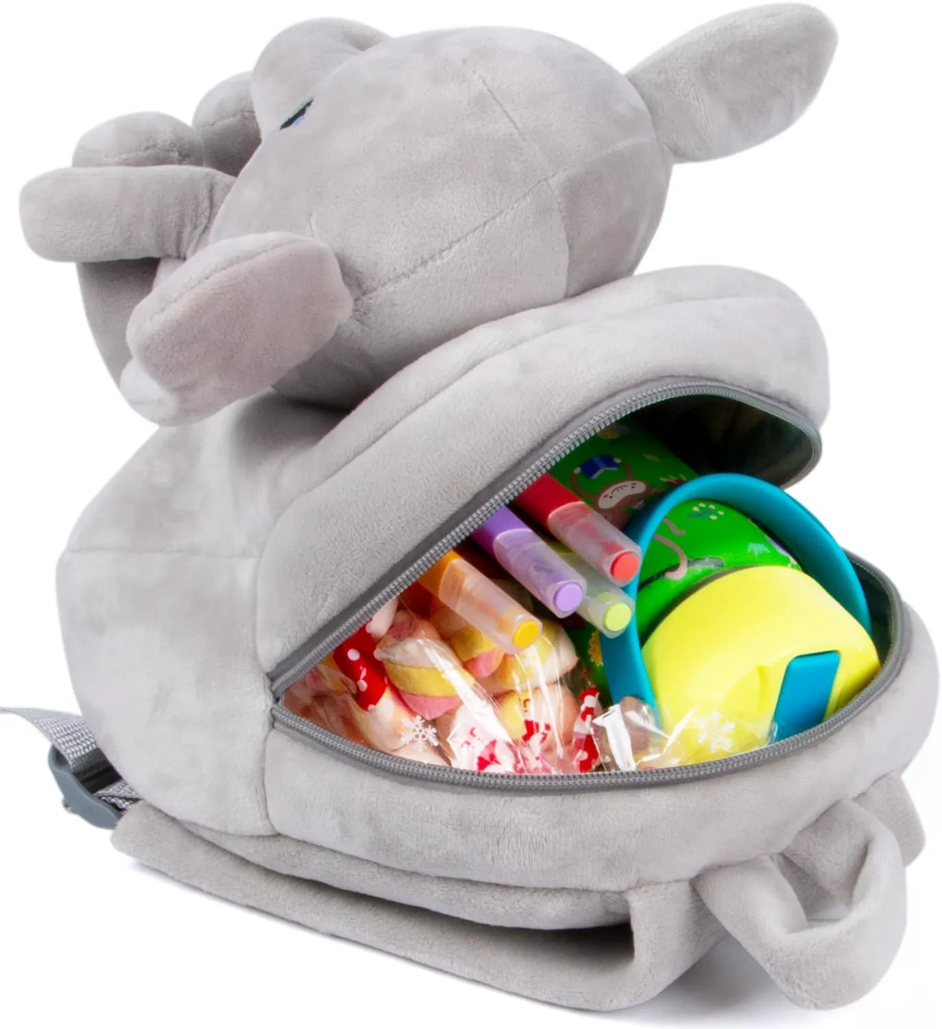 HONGTEYA Toddler Backpack Plush Backpack for Kids Soft Mini Backpack for Girls Animal Elephanet Doll Toys Birthday Easter Christmas kids for Age 1 2 3 4 5