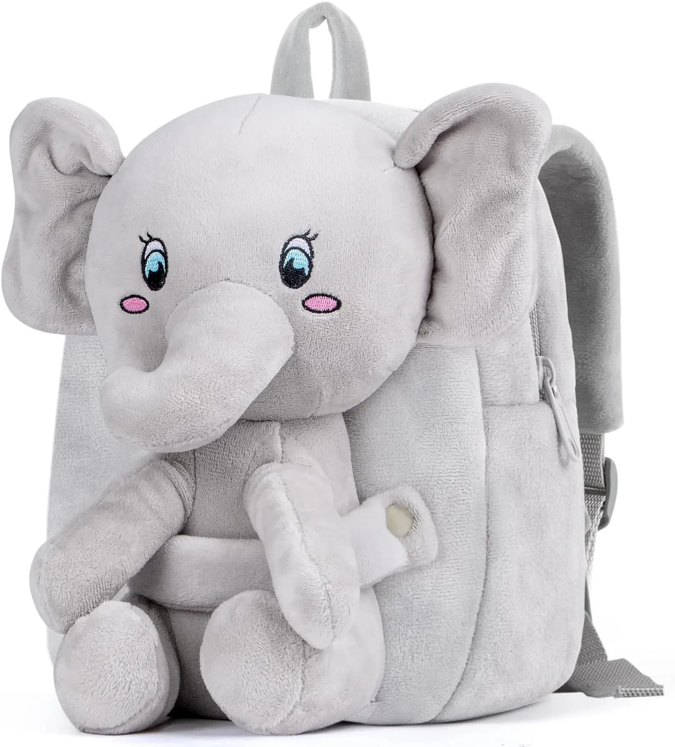 HONGTEYA Toddler Backpack Plush Backpack for Kids Soft Mini Backpack for Girls Animal Elephanet Doll Toys Birthday Easter Christmas kids for Age 1 2 3 4 5