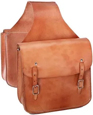 Horse Saddle Bag Cowhide Genuine Leather Western Equestrian Trail Simple Horse Saddle Bag Pack Equipment Horse Saddle Bags Size: 10” L x 10” W x 3 ½” D inches, SMPL104