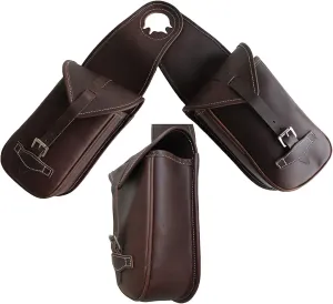 Horse Saddle Bag Cowhide Genuine Leather Western Equestrian Trail Simple Horse Saddle Bag Pack Equipment Horse Saddle Bags Size: 10” L x 10” W x 3 ½” D inches, SMPL173