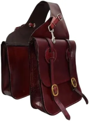 Horse Saddle Bag Cowhide Genuine Leather Western Equestrian Trail Simple Horse Saddle Bag Pack Equipment Horse Saddle Bags Size: 10” L x 10” W x 3 ½” D inches, SMPL26