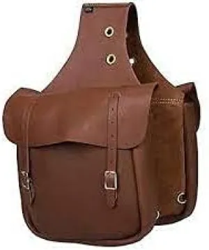 Horse Saddle Bag Cowhide Genuine Leather Western Equestrian Trail Simple Horse Saddle Bag Pack Equipment Horse Saddle Bags Size: 10” L x 10” W x 3 ½” D inches, SMPL30