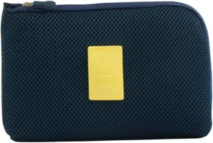 Housoutil Data Cable Digital Size Earthquake Cosmetic Large Charger Storage Blue Anti Travel Bag, Navy, Size 2