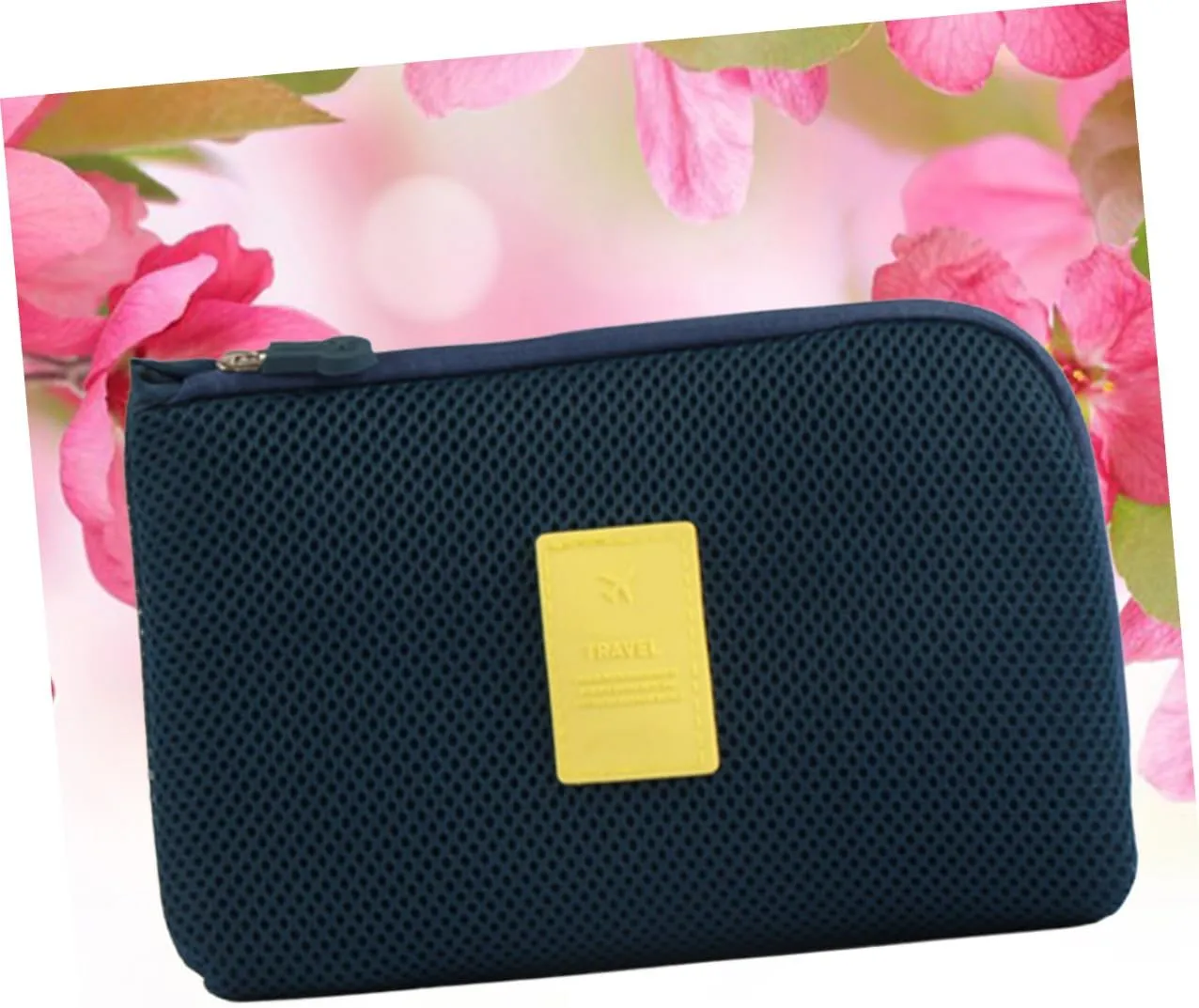 Housoutil Data Cable Digital Size Earthquake Cosmetic Large Charger Storage Blue Anti Travel Bag, Navy, Size 2