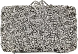 HUANG ZHUANG Bling Elegant Crystal Clutch Purse Luxury Rhinestone Evening Bag Prom Women Party Wedding Handbag