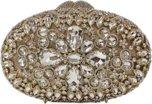 HUANG ZHUANG Luxury Crystal Clutch Women Sparkly Rhinestone Evening Bag for Party Wedding