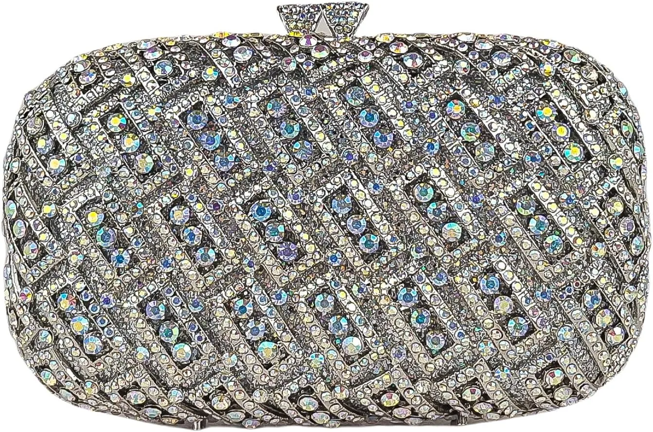 HUANG ZHUANG Sparkly Elegant Crystal Clutch Purse Luxury Rhinestone Evening Bag Prom Party Wedding Handbag