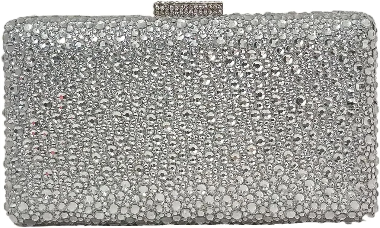 HUANG ZHUANG Sparkly Gem Clutch Rhinestone Handbags Crystal Purse For Women Party Purse Wedding Evening Bag
