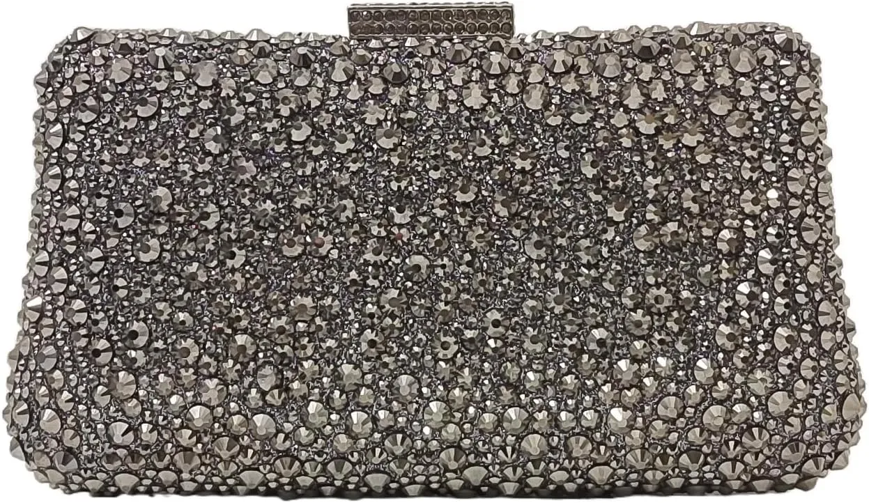 HUANG ZHUANG Women Evening Handbag Sparkly Rhinestone Clutch Handbags Crystal Purse Gem Party Purse Wedding Evening Bag