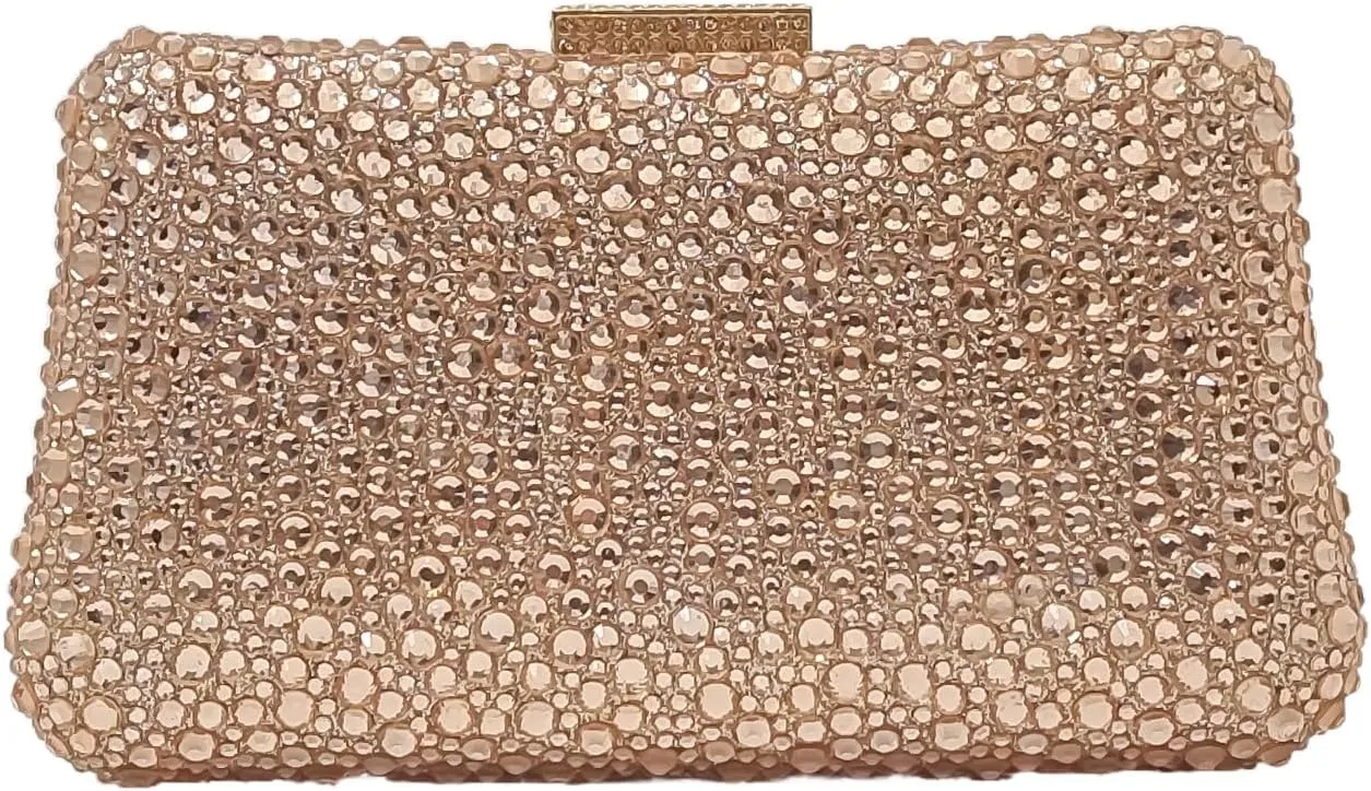 HUANG ZHUANG Women Evening Handbag Sparkly Rhinestone Clutch Handbags Crystal Purse Gem Party Purse Wedding Evening Bag