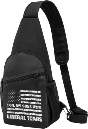 I Oil My Gun With Liberal Tears Adjustable Fanny Pack Waist Bag For Travel Sports