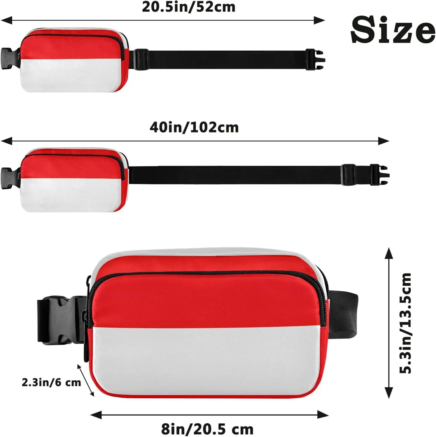 Indonesia Flag Fanny Packs for Women Belt Bag Hip Pack Waterproof Designer Cross Body Waist Pack