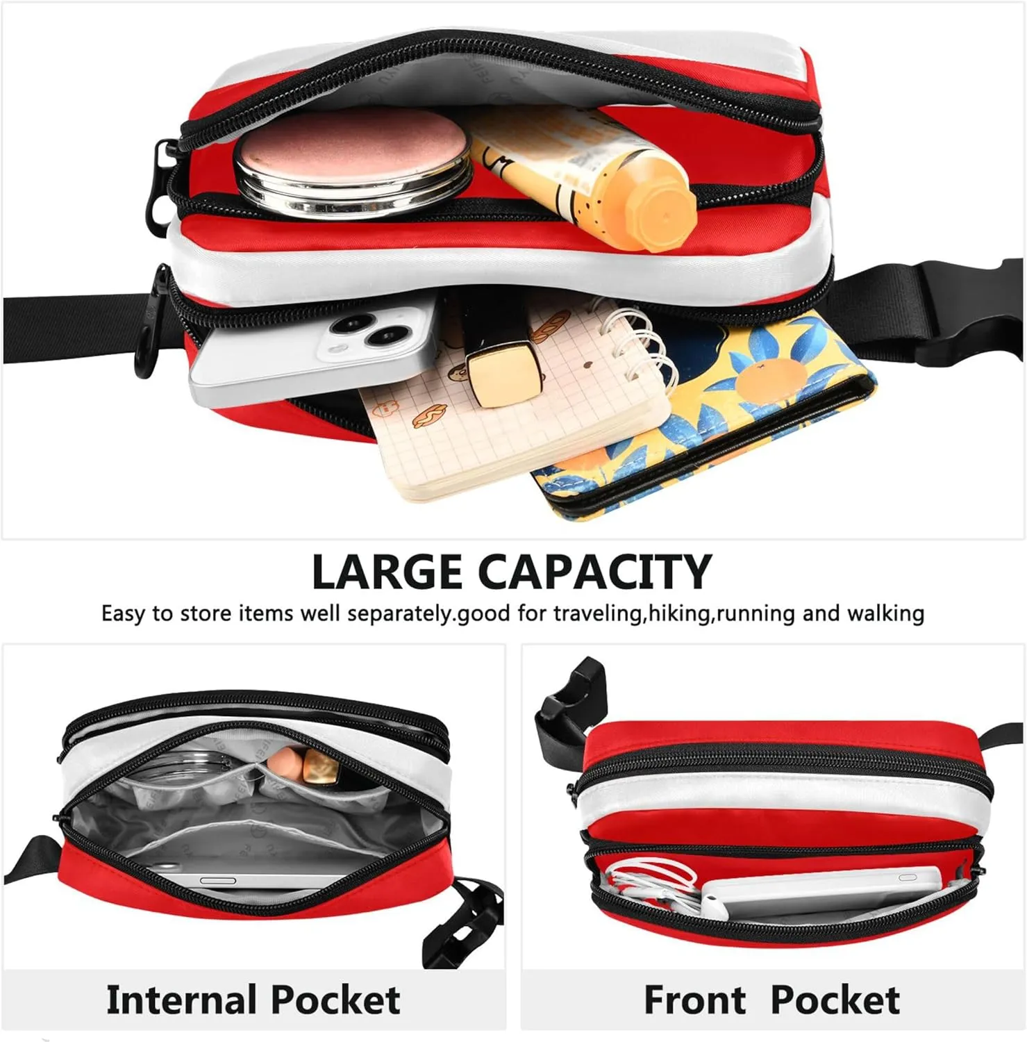 Indonesia Flag Fanny Packs for Women Belt Bag Hip Pack Waterproof Designer Cross Body Waist Pack