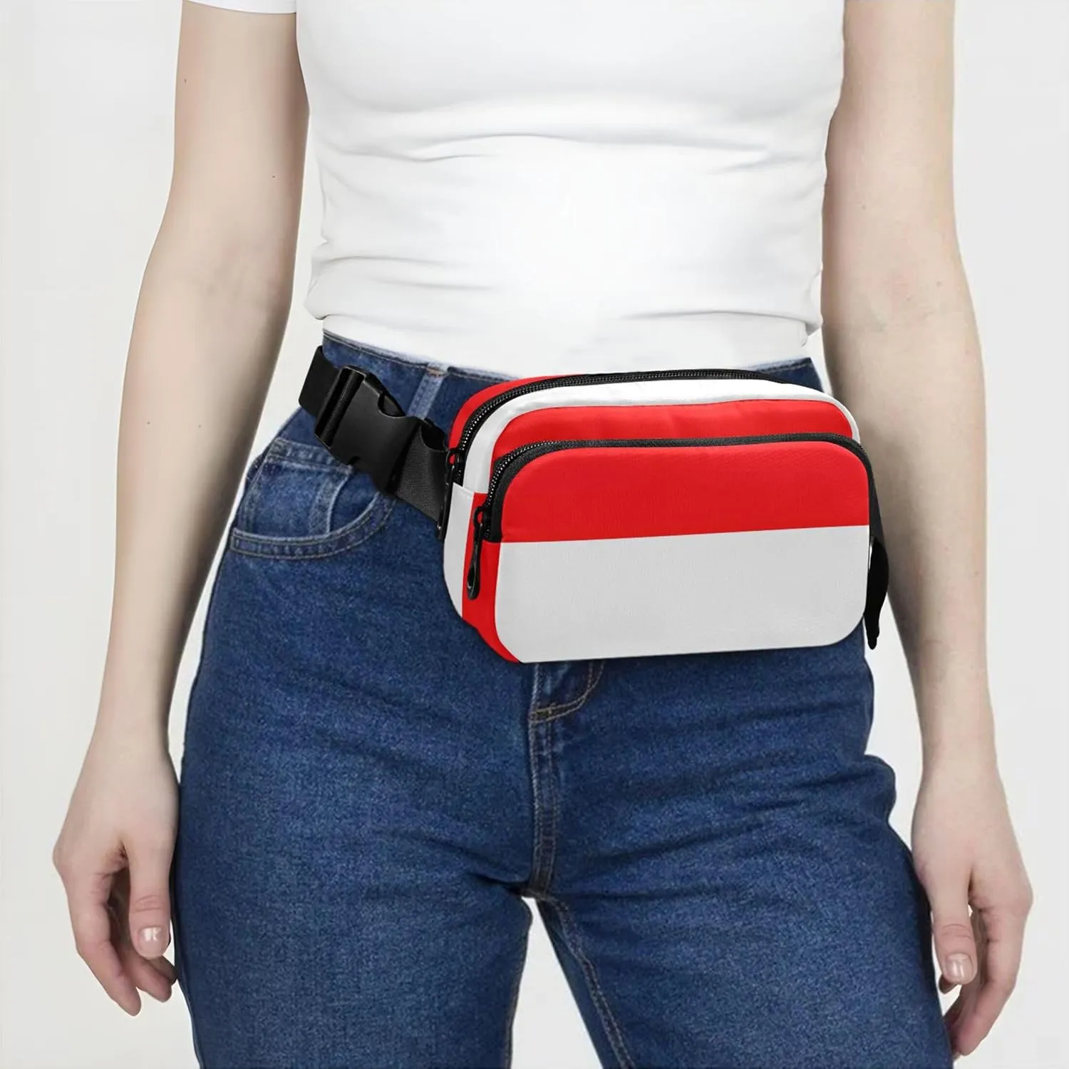 Indonesia Flag Fanny Packs for Women Belt Bag Hip Pack Waterproof Designer Cross Body Waist Pack
