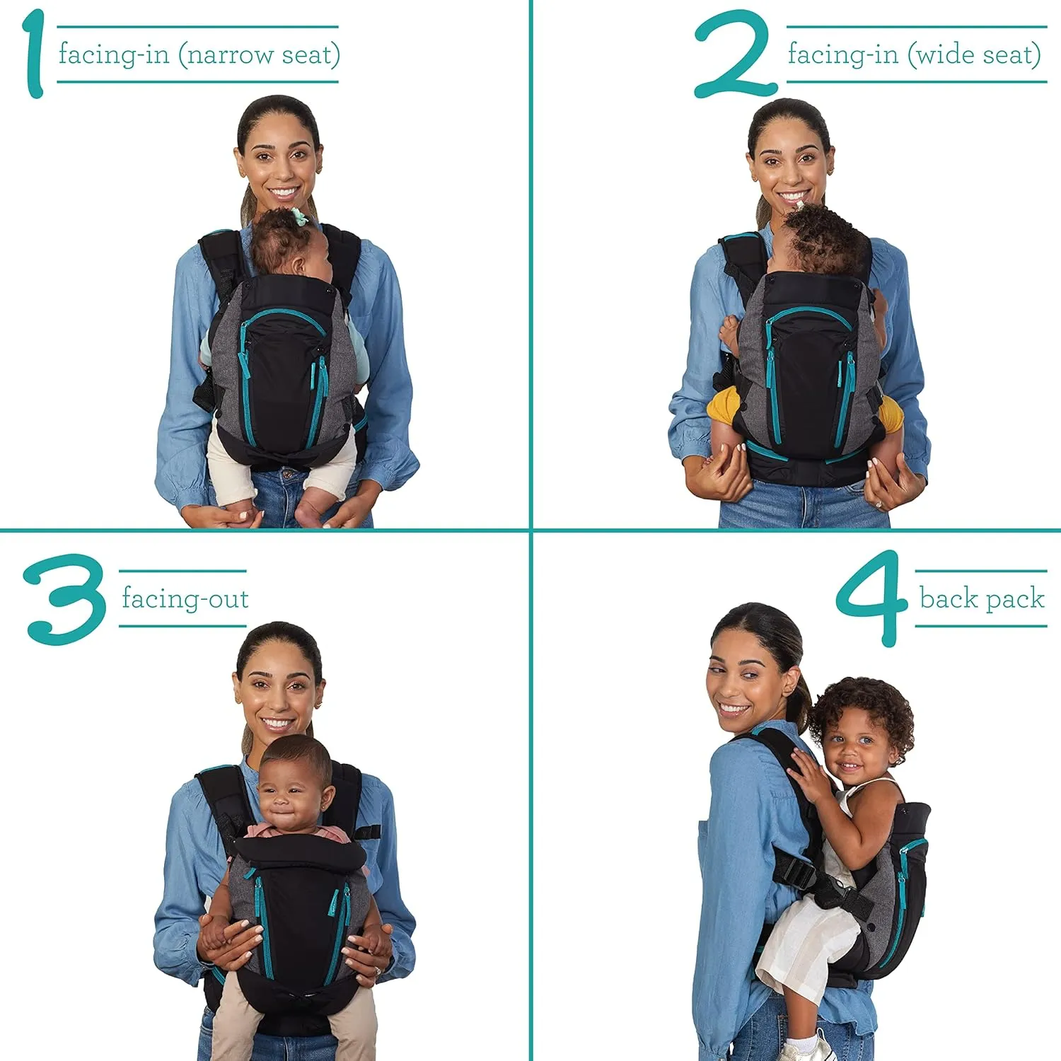 Infantino Carry On Carrier - Ergonomic, Expandable, face-in and face-Out, Front and Back Carry for Newborns and Older Babies 8-40 lbs