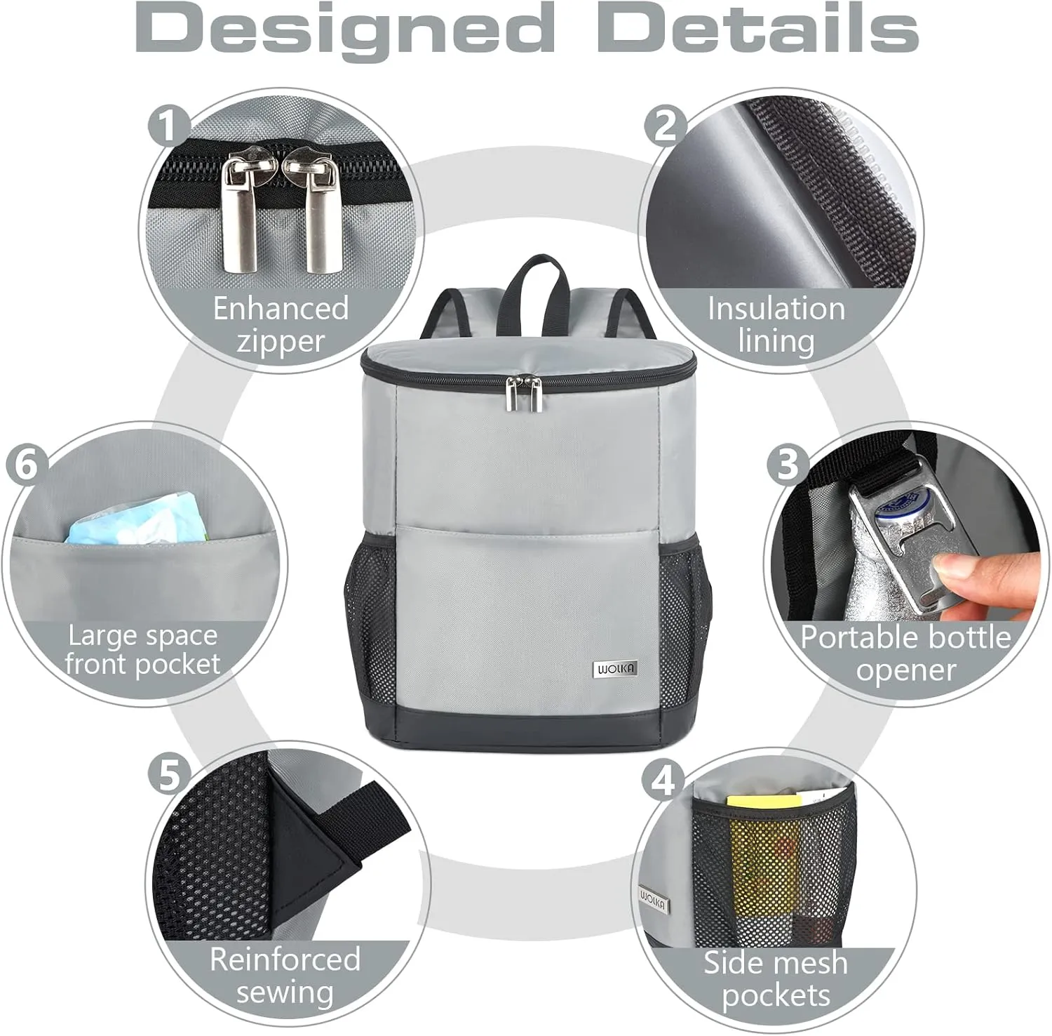 Insulated Cooler Backpack Outdoor - Leak Proof Backpack Cooler 30 Cans, Waterproof Lightweight Cooler Bag for 12h Hot/Cold Retention - Soft Cooler for Travel, Camping, Beach, Lunch