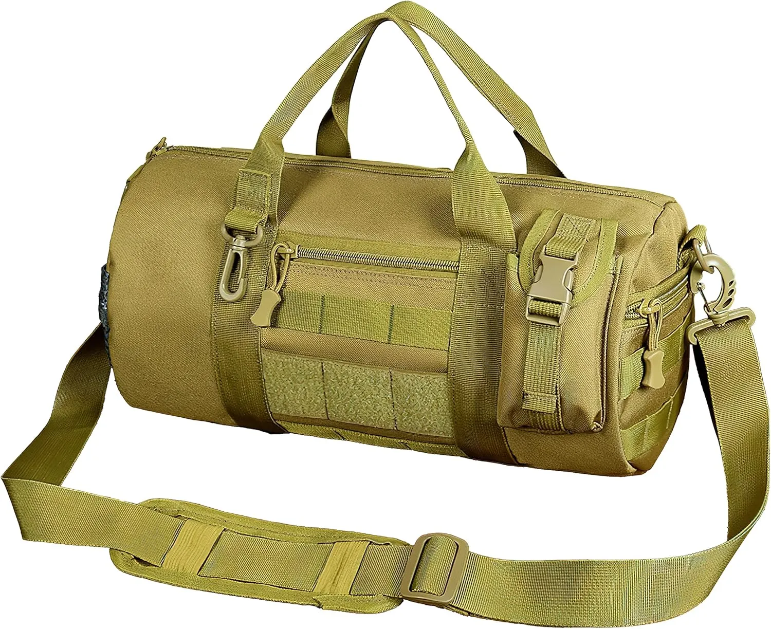 Jaegvida Gym Bag Tactical Duffel Bag Fitness Bag Travel Bag for Fitness Travel Hunting (Brown)