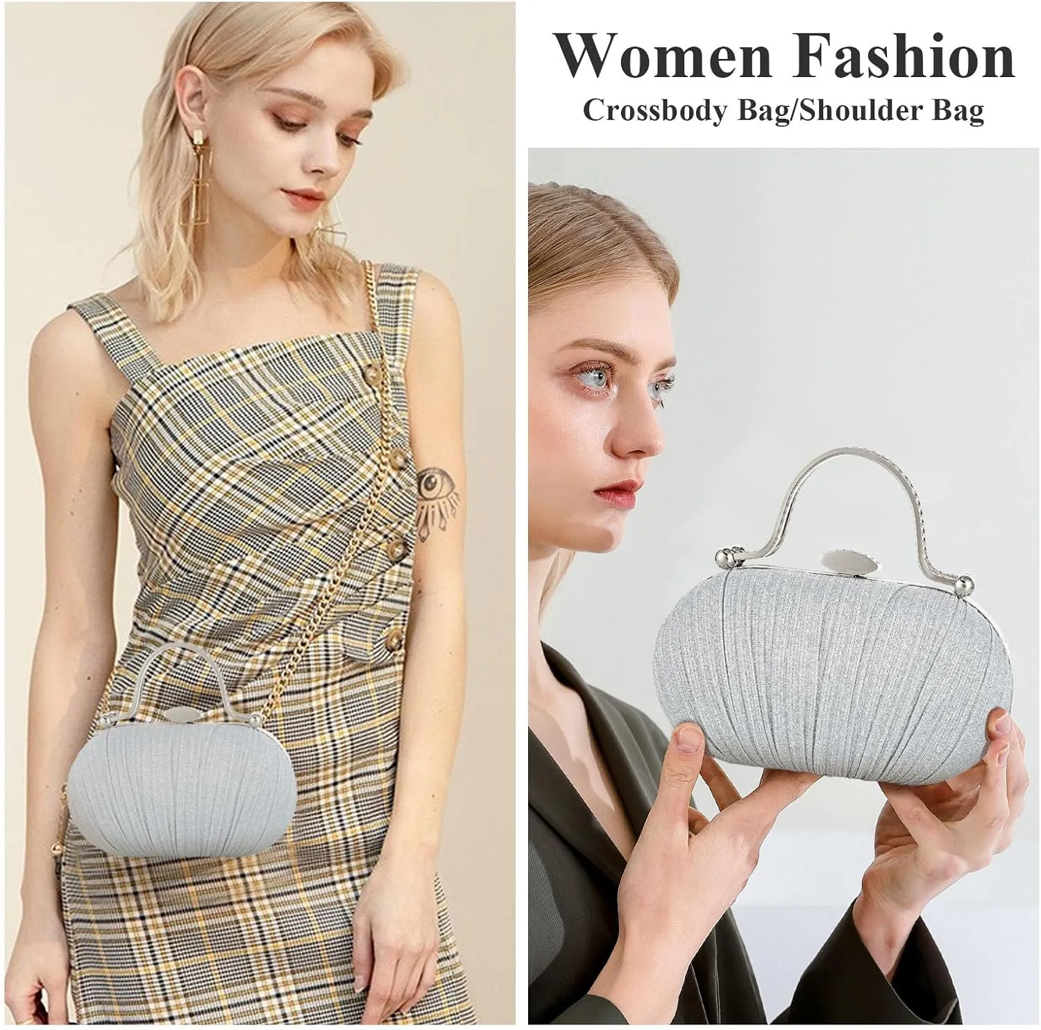 jessie Evening Bags and Clutches, Women's Evening Handbags Rhinestone Cocktail Prom Formal Clutch Purses for Women Wedding