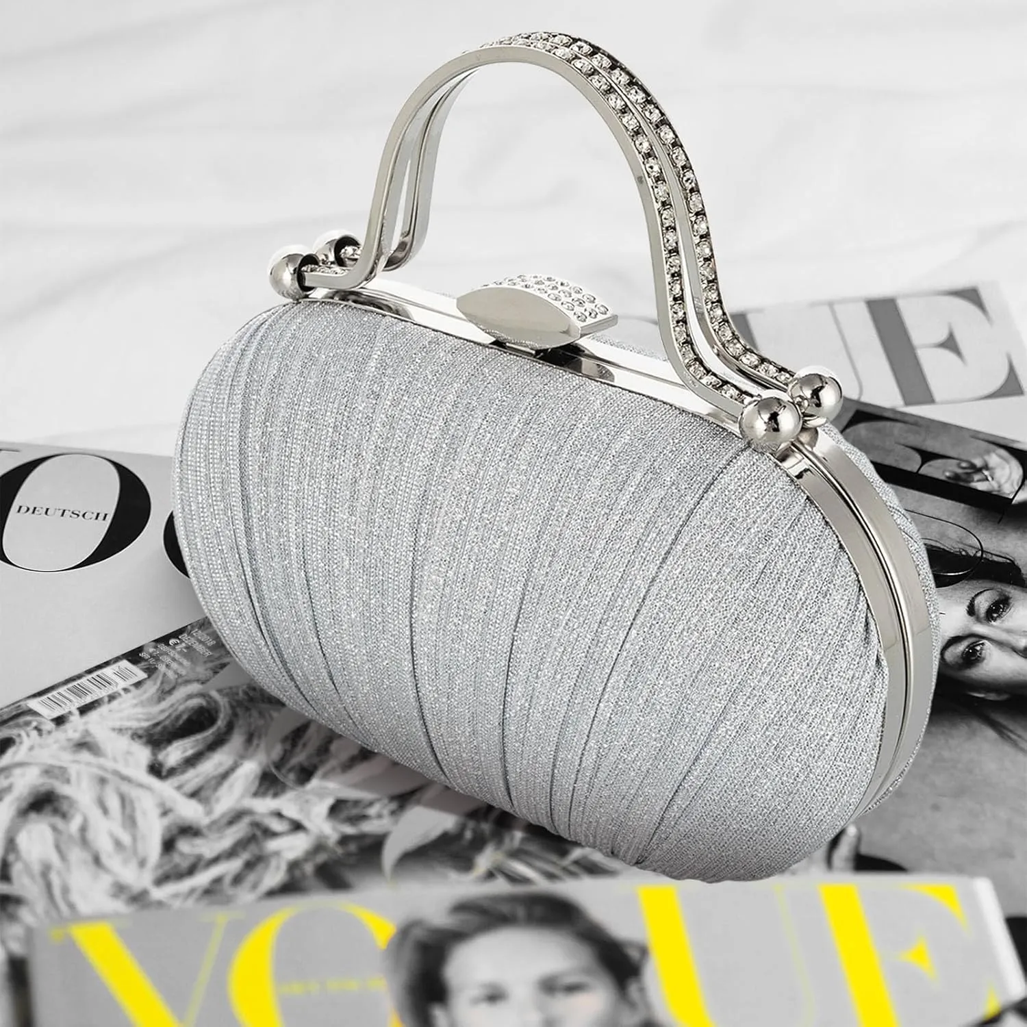 jessie Evening Bags and Clutches, Women's Evening Handbags Rhinestone Cocktail Prom Formal Clutch Purses for Women Wedding