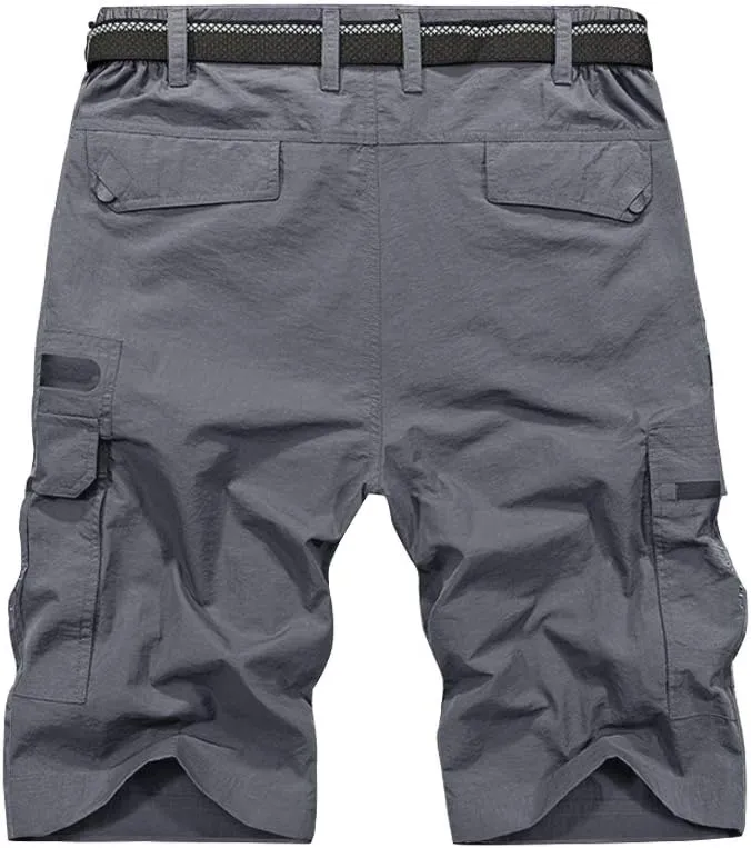 Jessie Kidden Mens Outdoor Casual Expandable Waist Lightweight Water Resistant Quick Dry Fishing Hiking Shorts