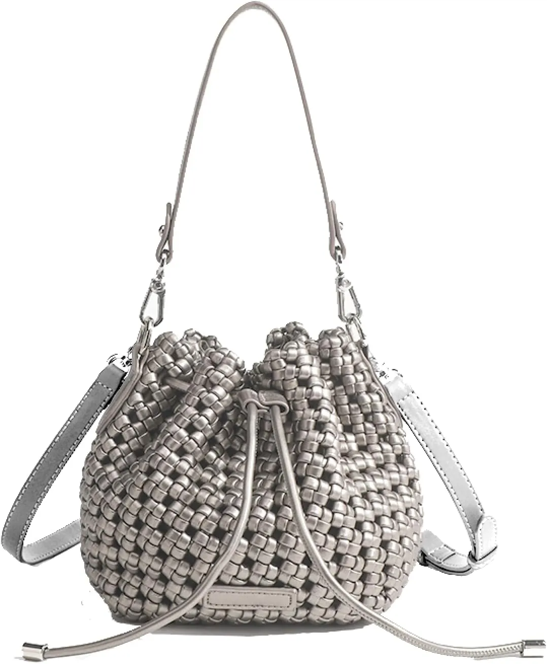 JINMANXUE Fashion Hollow Bucket Tote Bag For Women, Crossbody Female Handbag Woven Silk bag Leisure Leather Shoulder Bag