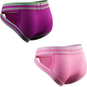 JOCKMAIL 2PCS/PACK Mens Briefs Underwear Wide Belt Mesh Athletic Sport Underwear Briefs