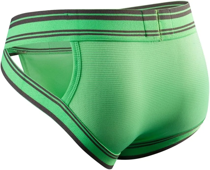 JOCKMAIL 2PCS/PACK Mens Briefs Underwear Wide Belt Mesh Athletic Sport Underwear Briefs