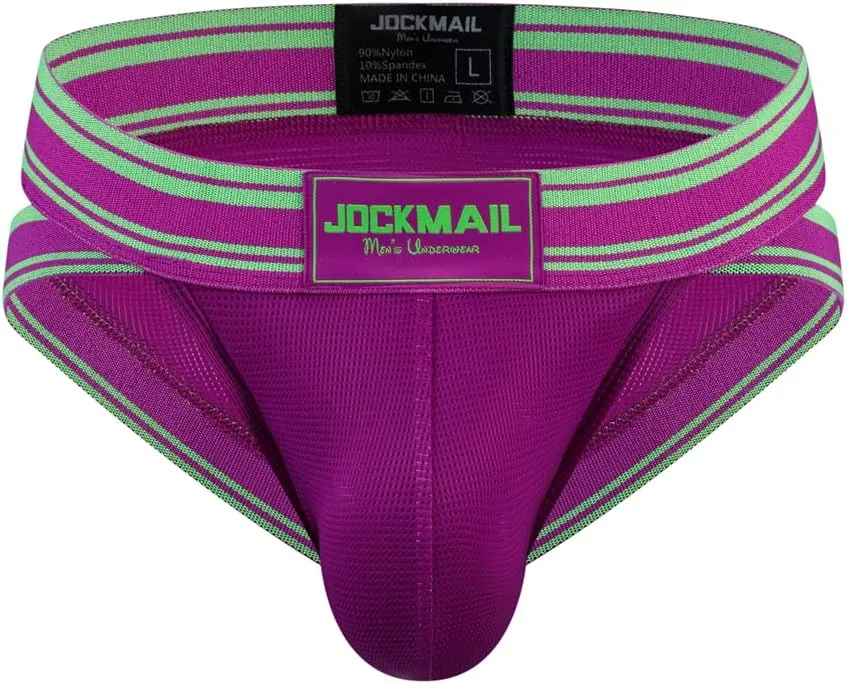 JOCKMAIL 2PCS/PACK Mens Briefs Underwear Wide Belt Mesh Athletic Sport Underwear Briefs
