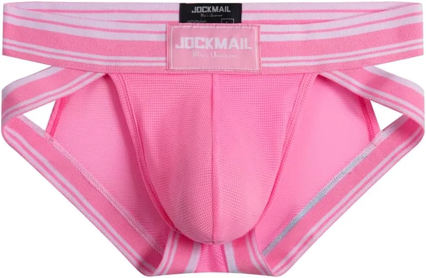 JOCKMAIL 2PCS/PACK Mens Briefs Underwear Wide Belt Mesh Athletic Sport Underwear Briefs