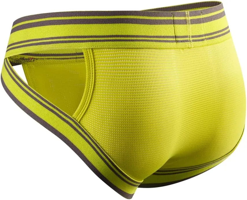 JOCKMAIL 2PCS/PACK Mens Briefs Underwear Wide Belt Mesh Athletic Sport Underwear Briefs