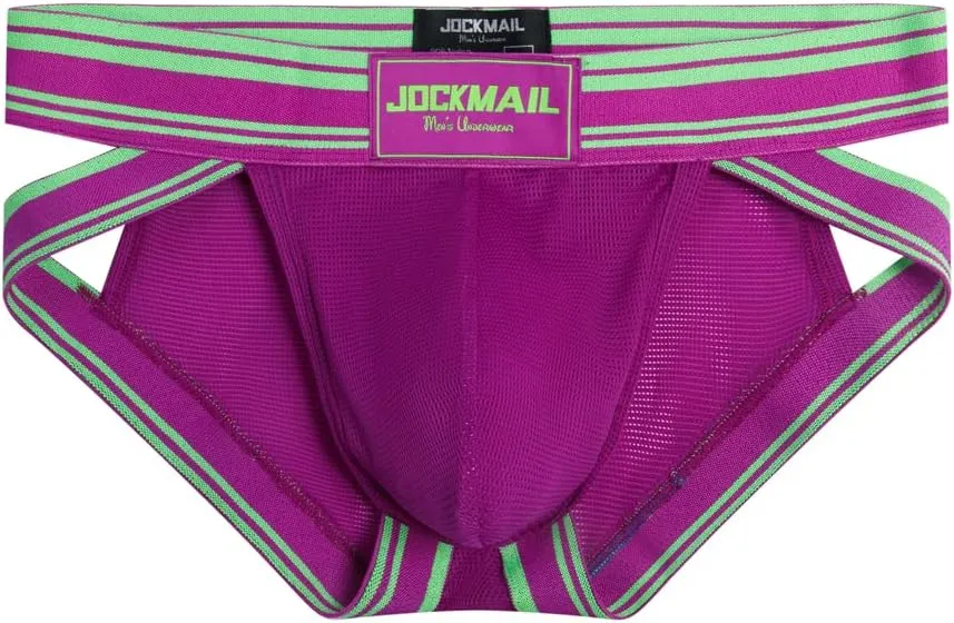 JOCKMAIL 2PCS/PACK Mens Briefs Underwear Wide Belt Mesh Athletic Sport Underwear Briefs