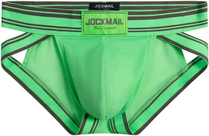 JOCKMAIL 2PCS/PACK Mens Briefs Underwear Wide Belt Mesh Athletic Sport Underwear Briefs