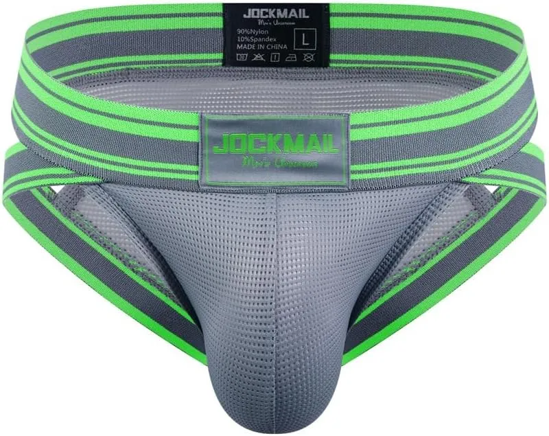 JOCKMAIL 2PCS/PACK Mens Briefs Underwear Wide Belt Mesh Athletic Sport Underwear Briefs