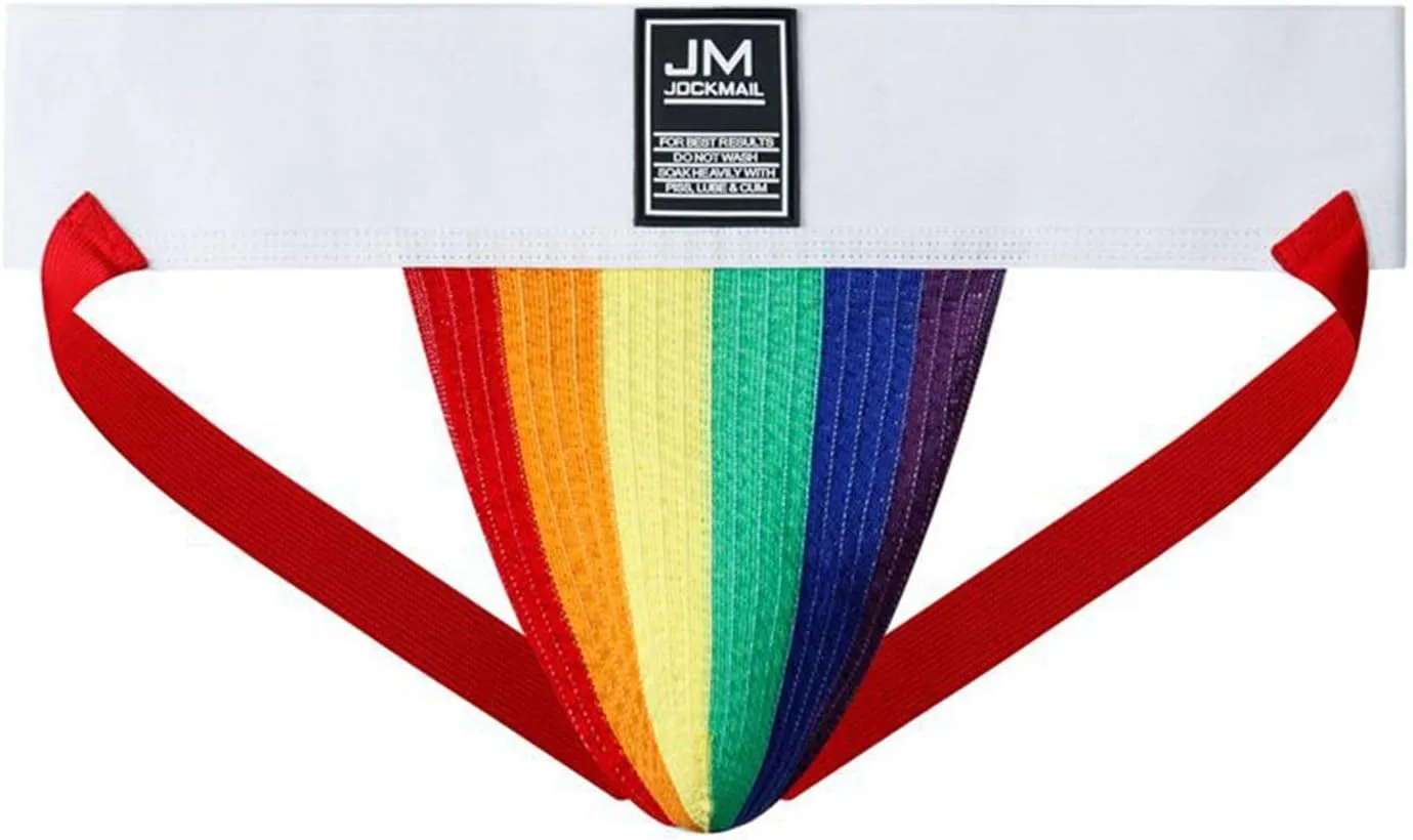 JOCKMAIL Men's Briefs Jock Strap Athletic Supporter Wide Belt Comfortable Men Sport Underwear Briefs for Gym Sport