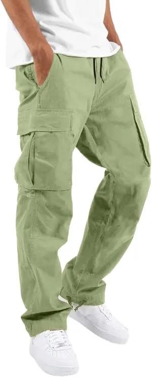 Joggers for Men Overalls Casual Pocket Sport Work Casual Trouser Pants Trousers Mens Joggers Lounge Pants Men Black